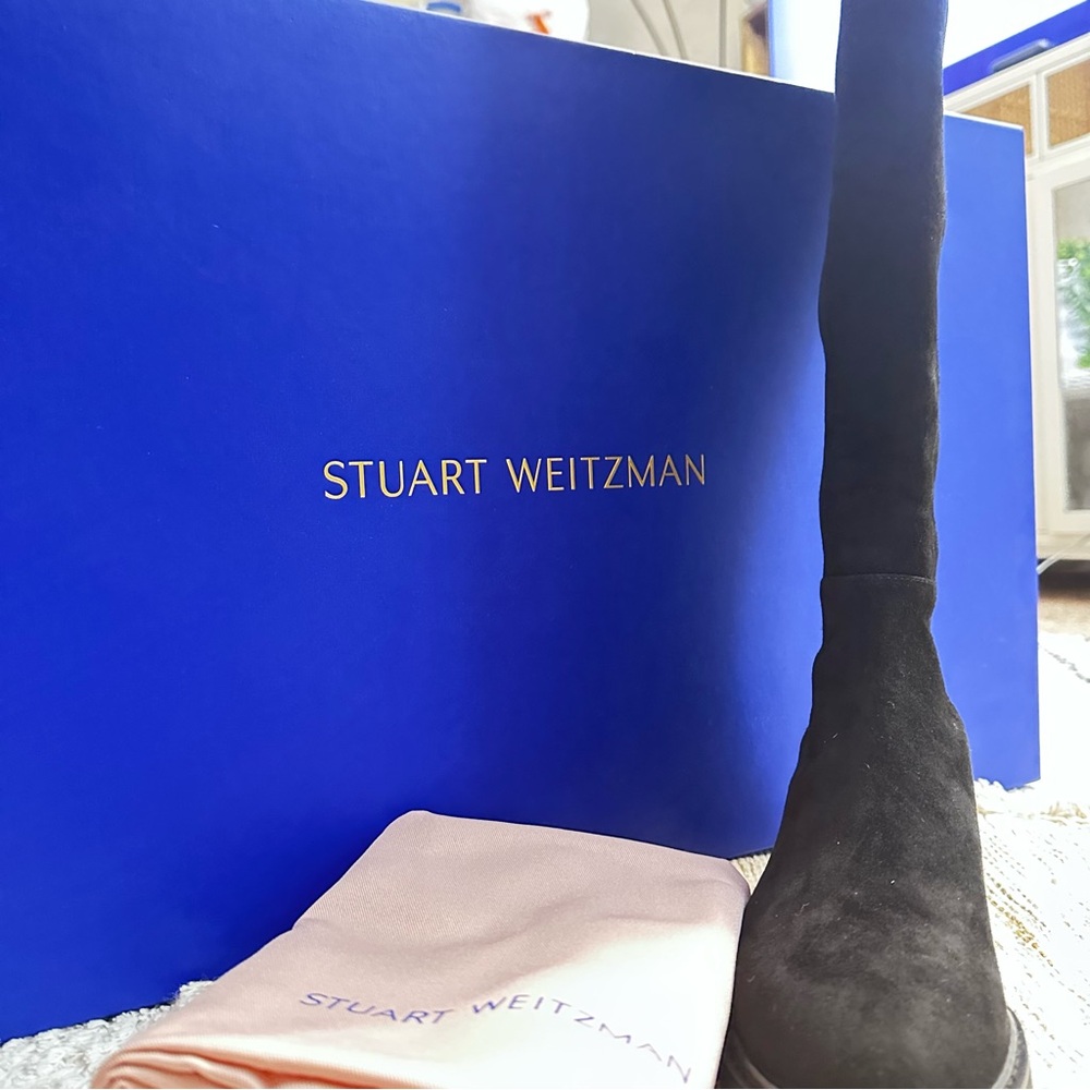 Stuart Weitzman Black Suede Tall Boots